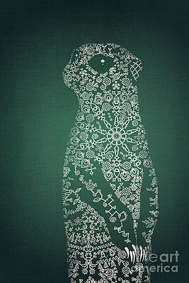 Wall Art - Digital Art - The Emerald Meerkat by Ema Paraschiv