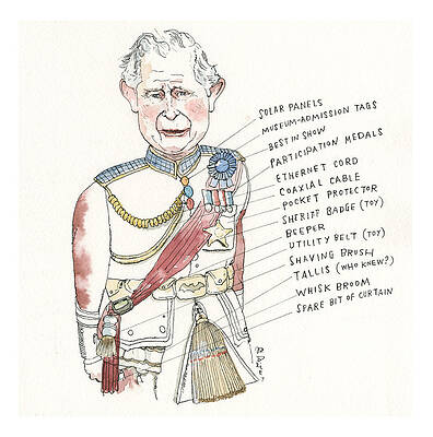 Wall Art - Painting - The Fine Points of Prince Charles's Finery, Explained by Barry Blitt
