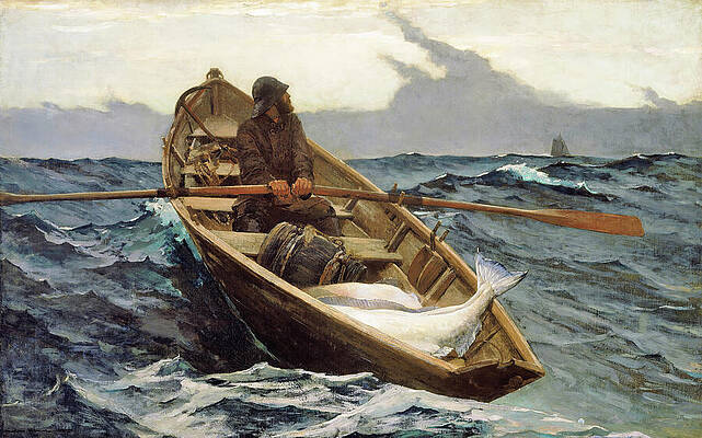  Painting - The Fog Warning, Halibut Fishing - Digital Remastered Edition by Winslow Homer