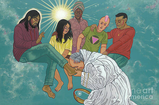 Wall Art - Painting - The Foot Washing 342 by William Hart McNichols