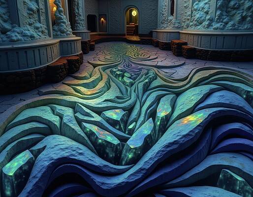 Wall Art - Digital Art - The Fossilized Pool by Eris And AI