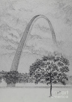 Gateway Arch  Single Line Architecture  Drawings  Illustration  Buildings  Architecture World Architecture American Architecture  ArtPal