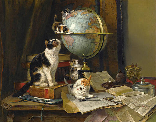  Painting - The Globetrotters 1883 by Henriette Ronner-Knip
