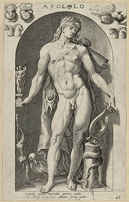 The god Apollo Print by Nicolaes Braeu