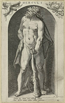 The god Hercules Print by Nicolaes Braeu