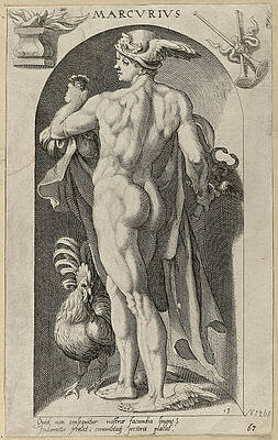 The god Mercurius Print by Nicolaes Braeu