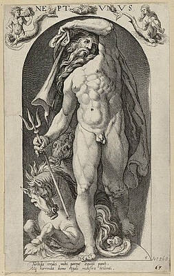 The god Neptunus Print by Nicolaes Braeu
