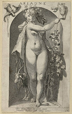 The goddess Ariadne Print by Nicolaes Braeu