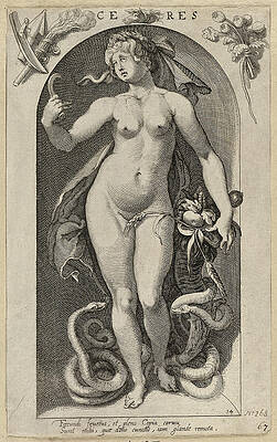 The goddess Ceres Print by Nicolaes Braeu