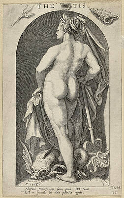 The goddess Thetis Print by Nicolaes Braeu