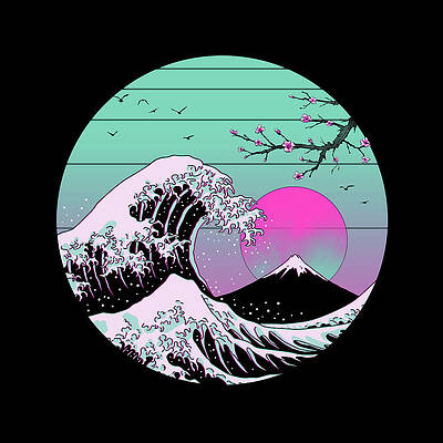 Vaporwave Art Pixels Pink dragon illustration, vaporwave, japan, kanji, no people. vaporwave art pixels