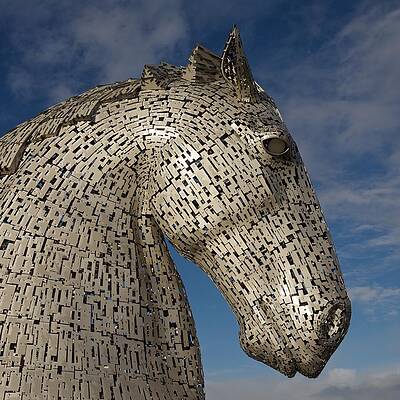 The Kelpies side on by Stephen Taylor The Kelpies side on by Stephen Taylor