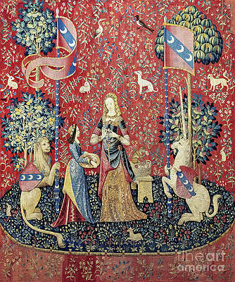 Lady and the unicorn tapestry description top
