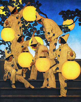 Wall Art - Painting - The Lantern Bearers by Maxfield Parrish 1908 by Maxfield Parrish