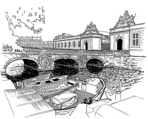 The Marble Bridge, Copenhagen by John Paul Stanley The Marble Bridge, Copenhagen by John Paul Stanley