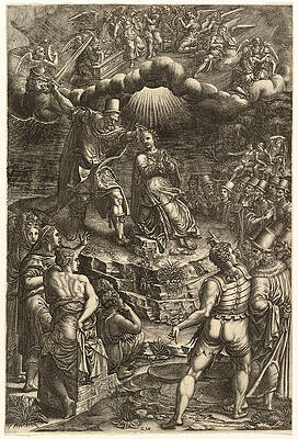 The Martrydom of St. Barbara Print by Giorgio Ghisi