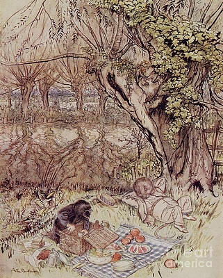 Wall Art - Painting - The Mole begged as a favor to be allowed to unpack it all by himself by Arthur Rackham