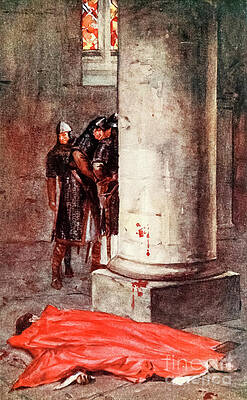 Wall Art - Drawing - THE MURDER OF THOMAS A BECKET t2 by Historic Illustrations