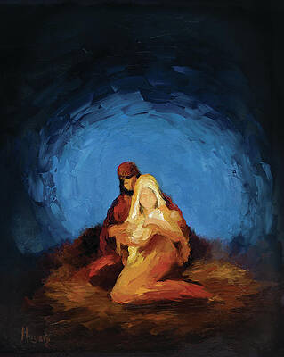 Wall Art - Painting - The Nativity by Mike Moyers