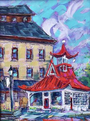 Wall Art - Painting - The Pagoda by Les Leffingwell