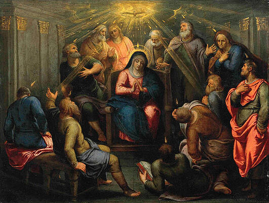 The Pentecost Print by Otto van Veen