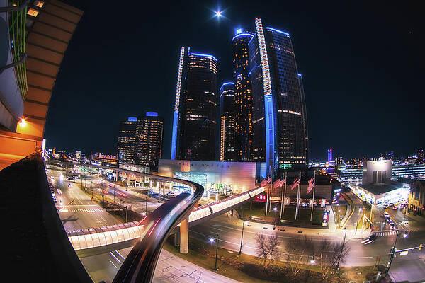 The People Mover heading towards the RenCen... by Jay Smith The People Mover heading towards the RenCen... by Jay Smith