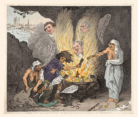 The Pit of Acheron or The Birth of the Plagues of England Print by Thomas Rowlandson