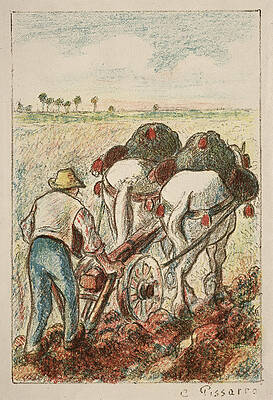 The Plough Print by Camille Pissarro