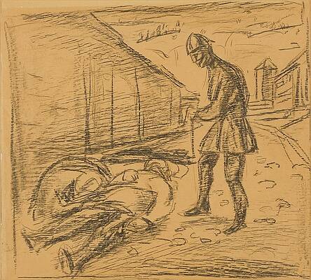 Wall Art - Painting - The Pretenders Fratricide by Edvard Munch