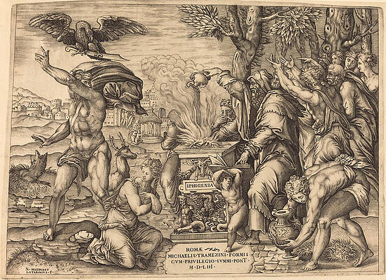 The Sacrifice of Iphigenia Print by Nicolaus Beatrizet