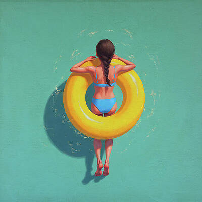 Wall Art - Painting - The safety of a swim ring by Jan Keteleer