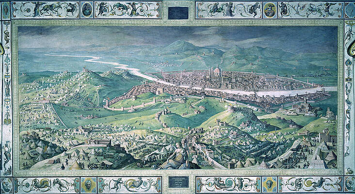 The siege of Florence Print by Jan van der Straet