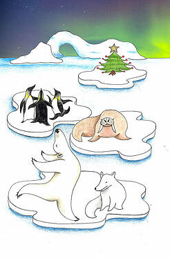 Wall Art - Drawing - The Southern Lights by Kristi Leigh Creations