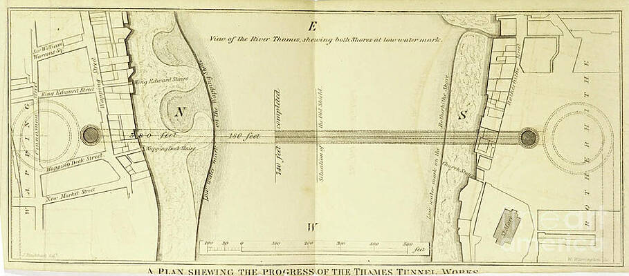 The Thames Tunnel m5 Drawing by Historic illustrations - Fine Art America