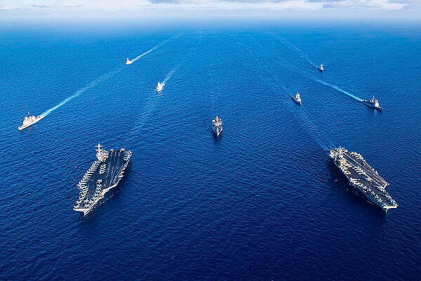Wall Art - Photograph - The USS Dwight D. Eisenhower and USS Gerald R. Ford by US Navy
