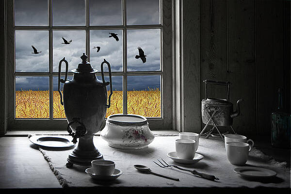 The View From My Window With Crows Over A Wheatfield by Randall Nyhof The View From My Window With Crows Over A Wheatfield by Randall Nyhof