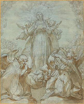 The Virgin in Glory Print by Abraham Bloemaert