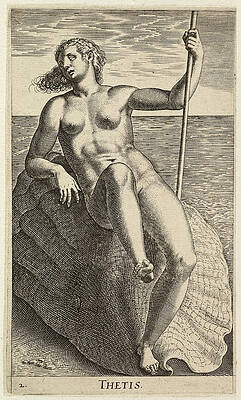 The water nymph Thetis Print by Philip Galle