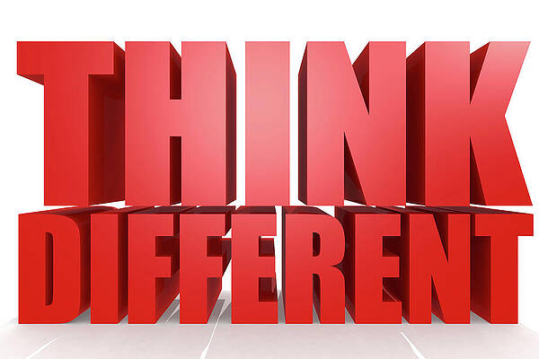 Think different word on white background by Tang Yann Song