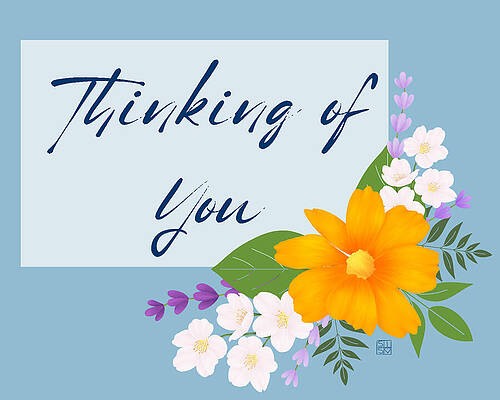 Iris Wall Art featuring the digital art Thinking Of You Art For Chronic Illness by Snow Iris Studio