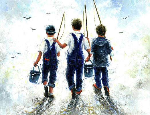 Boy Fishing Paintings for Sale - Fine Art America