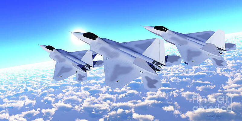 Three F-22 Fighter Jets by Corey Ford Three F-22 Fighter Jets by Corey Ford