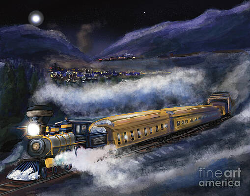 Wall Art - Digital Art - Through the Train Sheds of Donnner Pass by Doug Gist