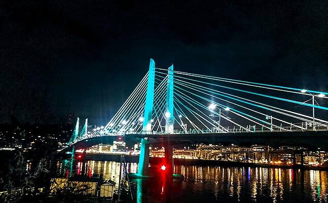Tilikum Crossing Lighted Bridge by Jason Tanamor Tilikum Crossing Lighted Bridge by Jason Tanamor