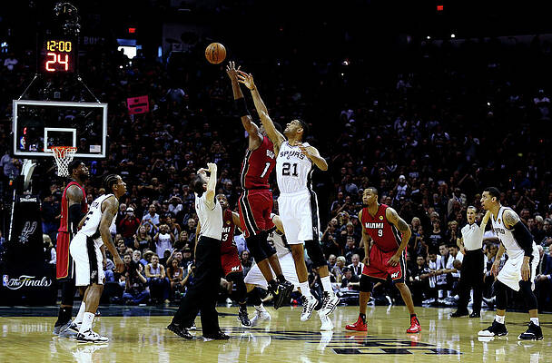 Wall Art - Photograph - Tim Duncan and Chris Bosh by Andy Lyons