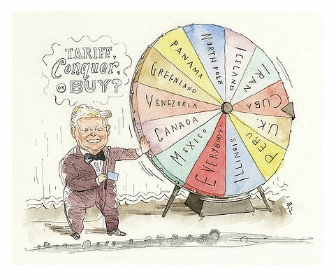 Wall Art - Painting - Today on Tariff, Conquer, or Buy by Barry Blitt
