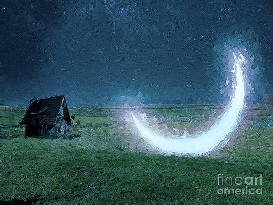  Digital Art - Today the moon dawned in the courtyard of my house by Joaquin Reza