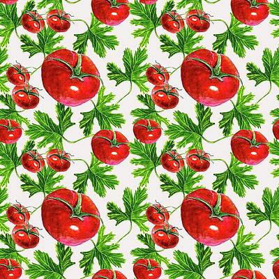 Tomato Pattern with Leaves Pattern by Daniel Wahl