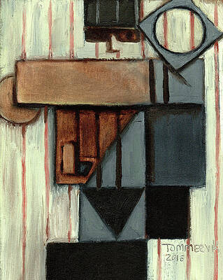 Wall Art - Painting - Tommervik Abstract Cubist Baseball Pitcher Art Print by Tommervik