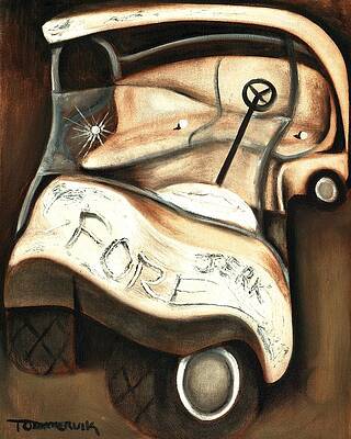 Golf Painting - Tommervik Abstract Golf Cart Art Print by Tommervik
